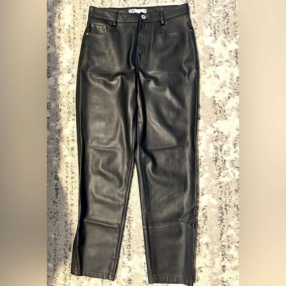 Zara Mom style faux leather pants